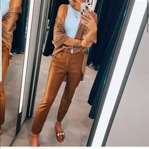 Zara faux leather casual pants